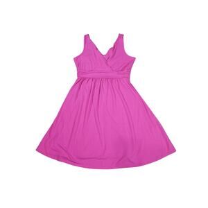 Old Navy Pink Maternity Knee Length Barbie Tank Dress M Stretch Casual Preppy